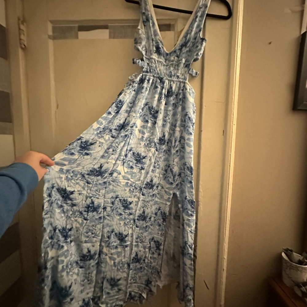 Blue Floral Maxi Dress